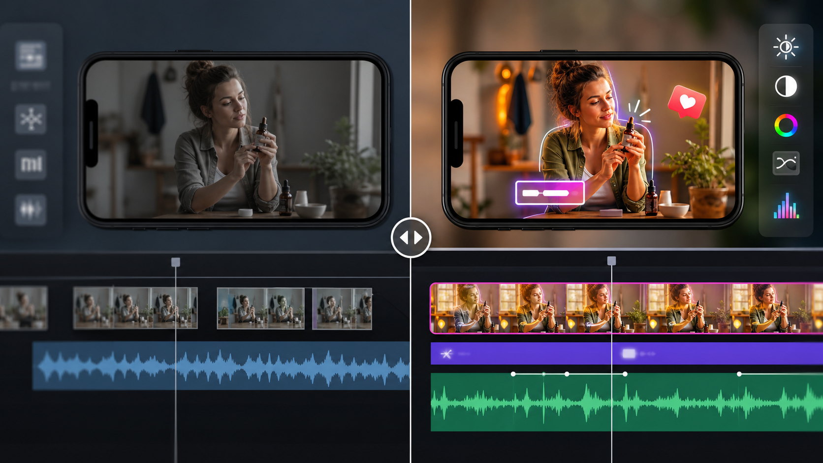 Raw footage transformed into polished short form video editing services content