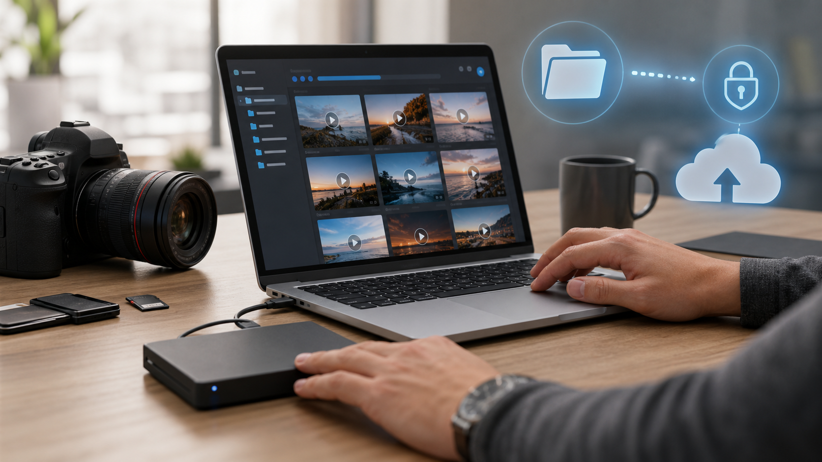 Secure footage transfer workflow for offshore video editing