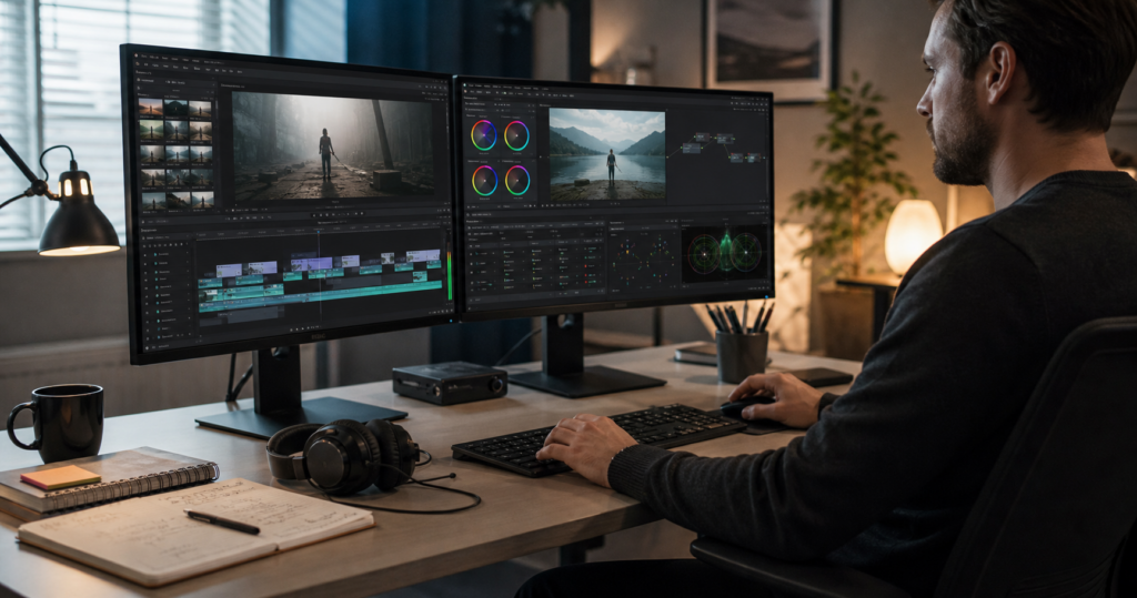 Video editor timeline showing how long does it take to edit a video for business content